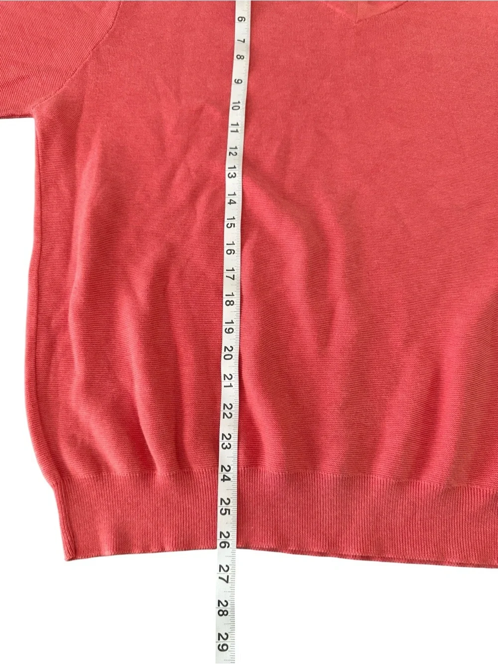 Talbots Men XL Coral V Neck Sweater 100% Cotton Lightweight Preppy Golf Coastal